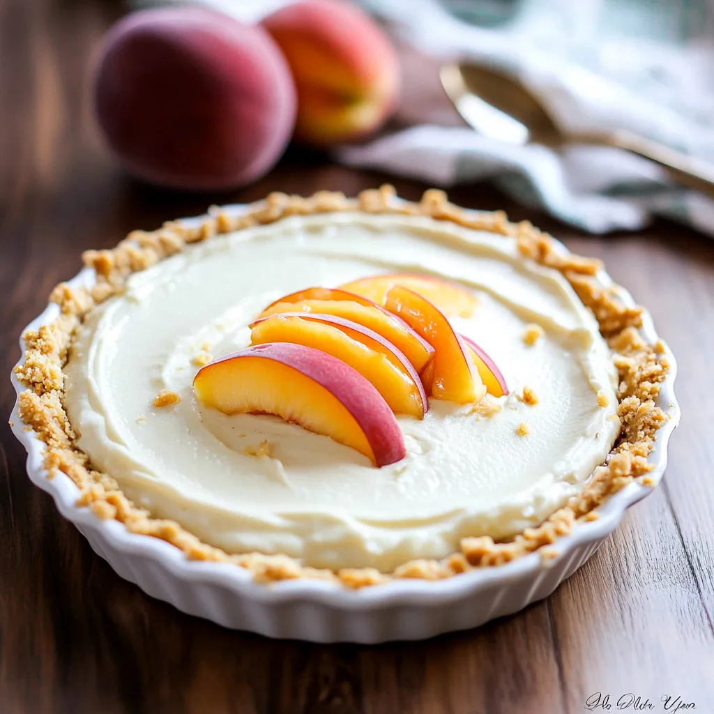 No Bake Peach Cream Pie