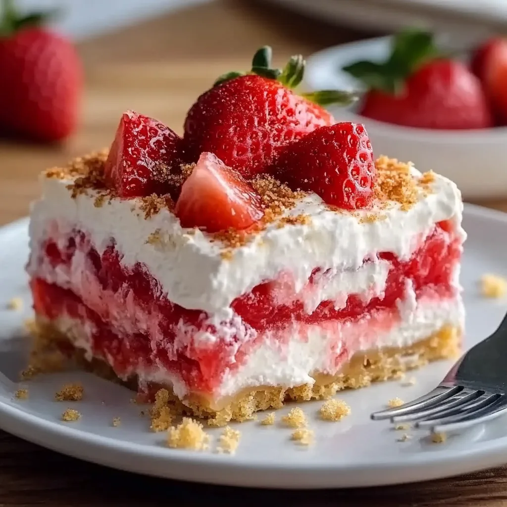 No Bake Strawberry Lasagna