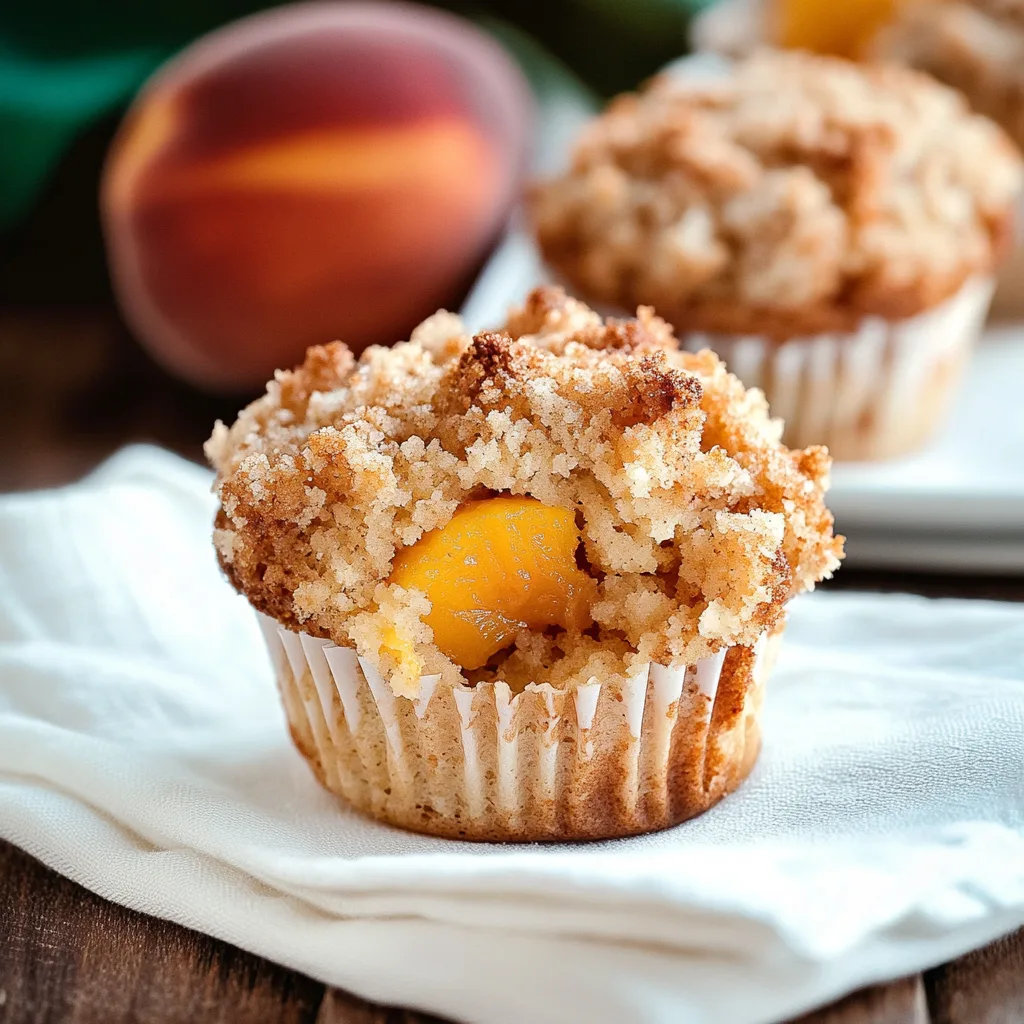 Peach Muffins with Crumb Topping