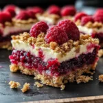 Raspberry Cheesecake Crumble Bars