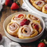 Strawberry Cinnamon Rolls with Cream Cheese Frosting