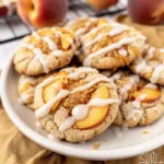 Peach Cobbler Cookies with Vanilla Glaze