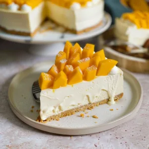 No Bake Mango Ice Cream Cheesecake
