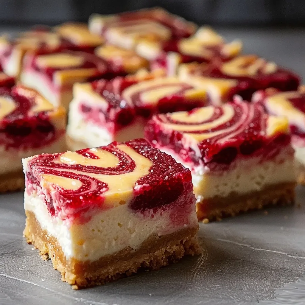 Raspberry Swirl Cheesecake Bars that Delight Every Bite!