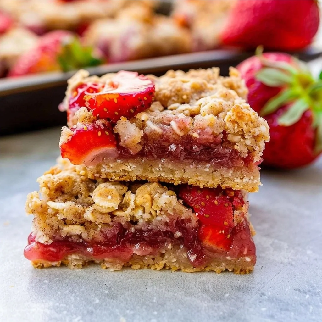 Strawberry Oatmeal Crumble Bars