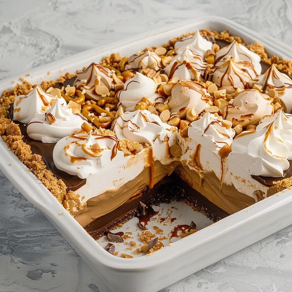 No-Bake Peanut Butter Chocolate Pretzel Pie