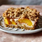 Vanilla Bean Peach Crumble Cake
