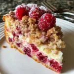 Raspberry Cream Cheese Coffee Cake with Crunchy Streusel
