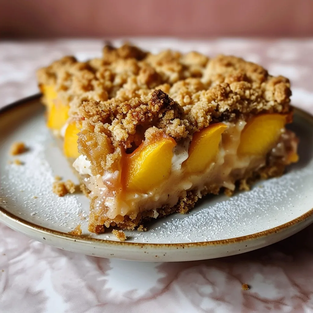 Vanilla Bean Peach Crumble Cake