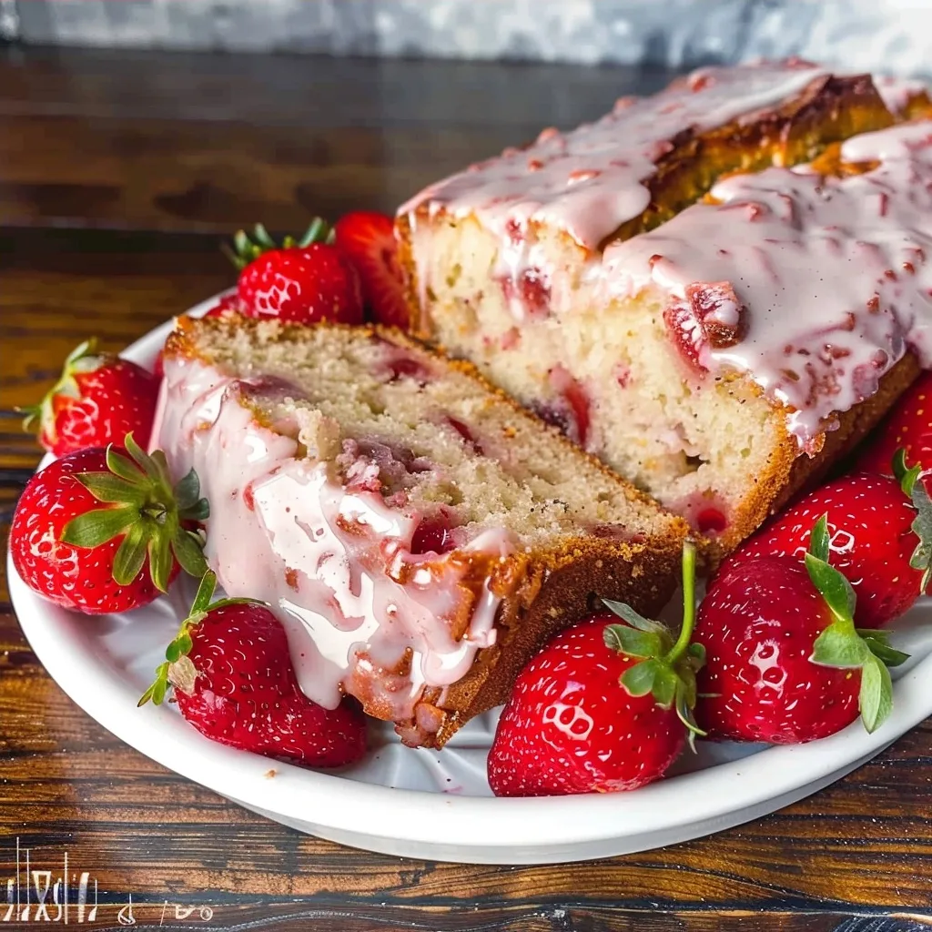 Best Strawberry Bread Recipe with Fresh Strawberry Glaze