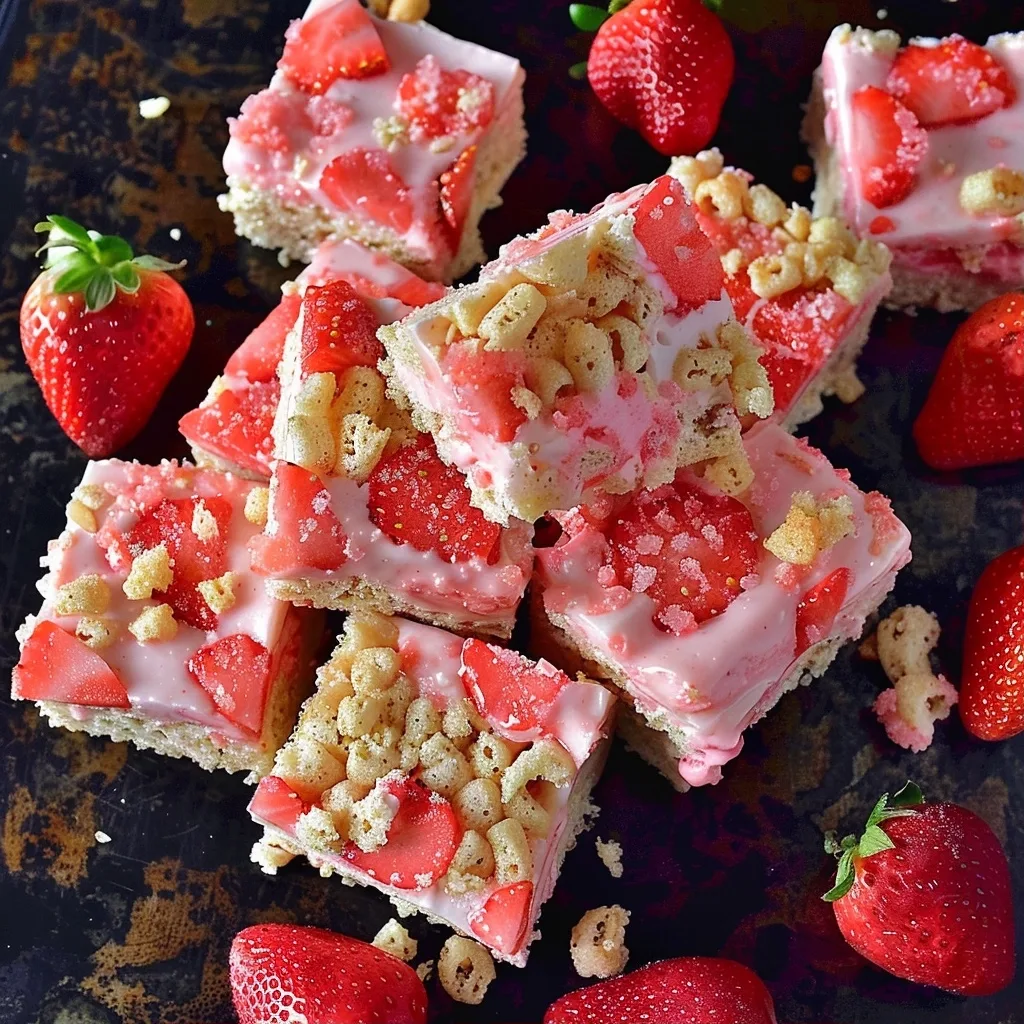 Strawberry Shortcake Rice Krispie Treats: A Nostalgic No-Bake Delight