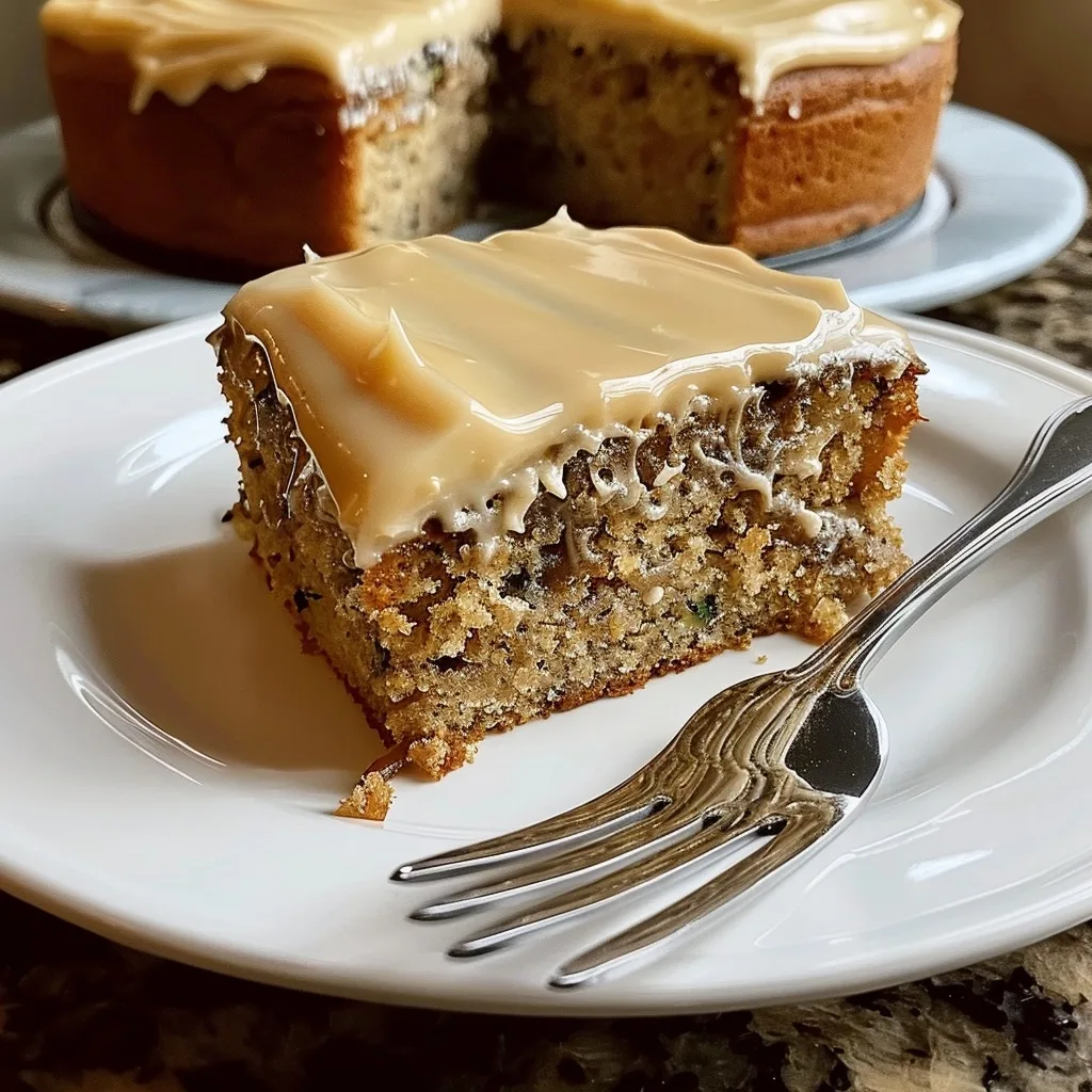 Moist Zucchini Banana Cake with Maple Frosting