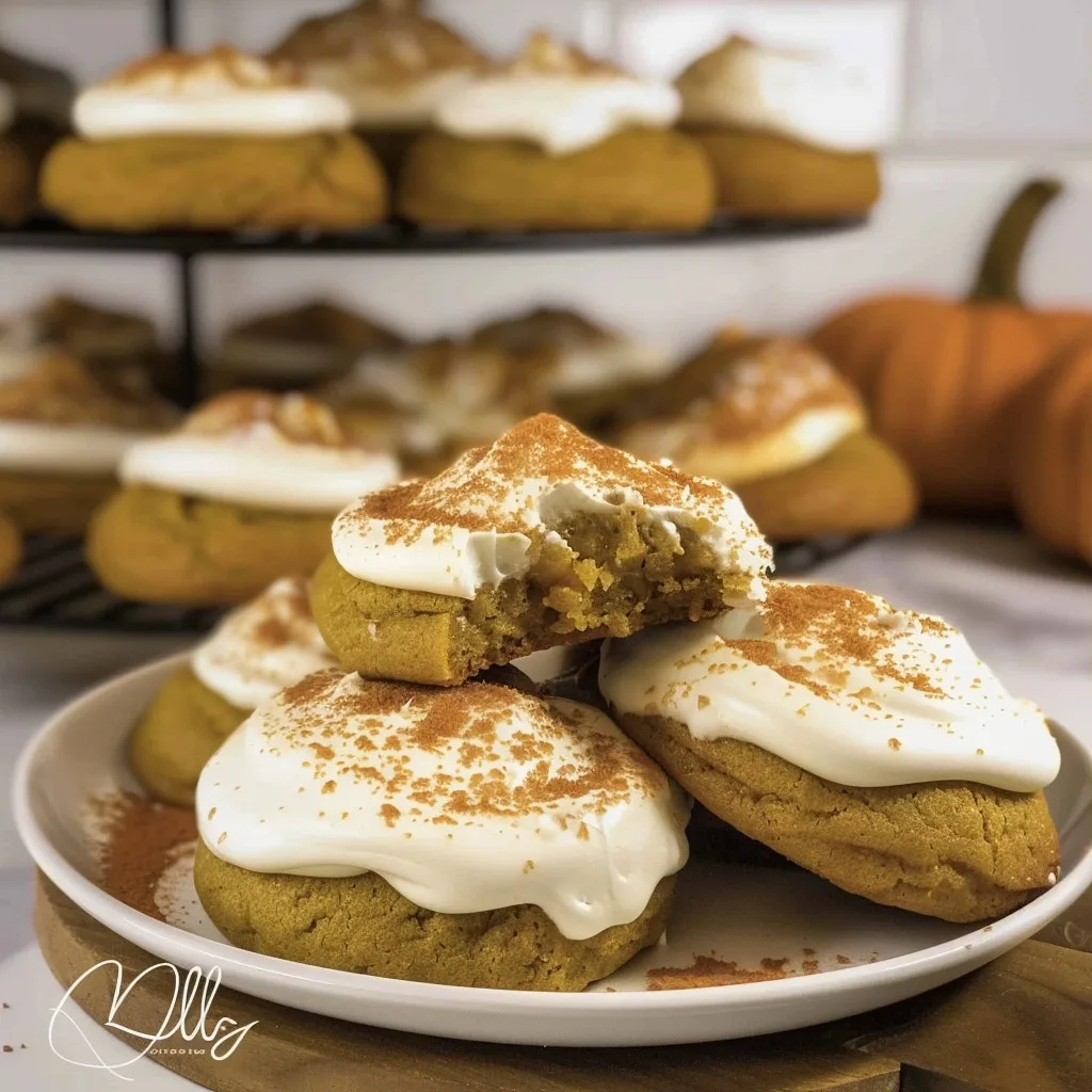 Soft Pumpkin Cream Cheese Cookies With Frosting