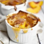 Peach Bread Pudding with Warm Brown Sugar Sauce