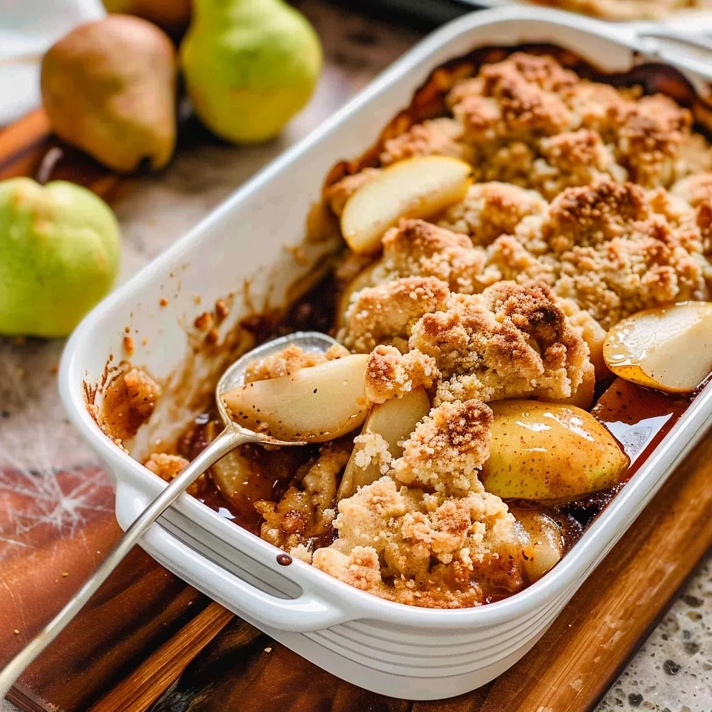 Spiced Pear Cobbler with Fresh Pears