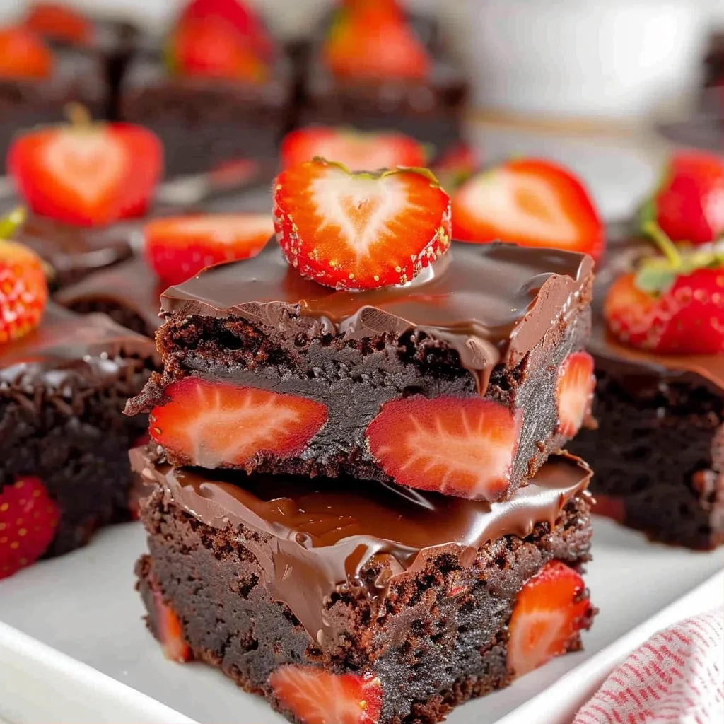 Chocolate Covered Strawberry Brownies