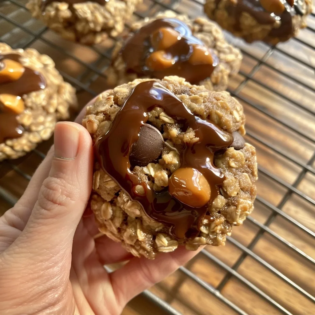 Indulgent Chocolate Caramel Oatmeal Cookies Recipe