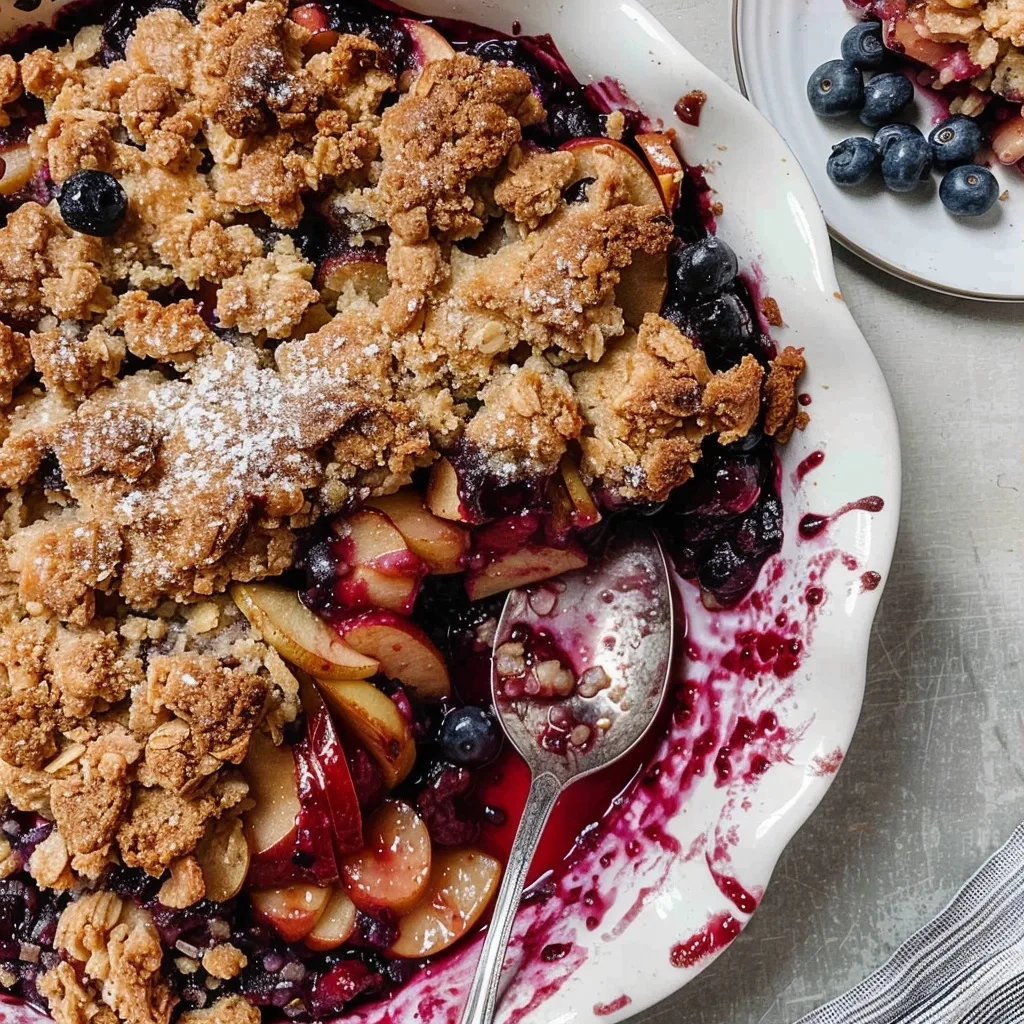 Apple and Blueberry Crumble