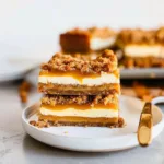 Pumpkin Caramel Cheesecake Bars with a Streusel Topping