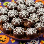 Spiderweb Brownie Bites