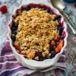 Healthy Gluten Free Peach Blueberry Crisp