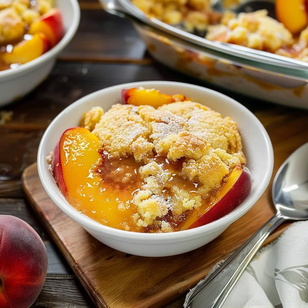 Easy Peach Cobbler with Cake Mix