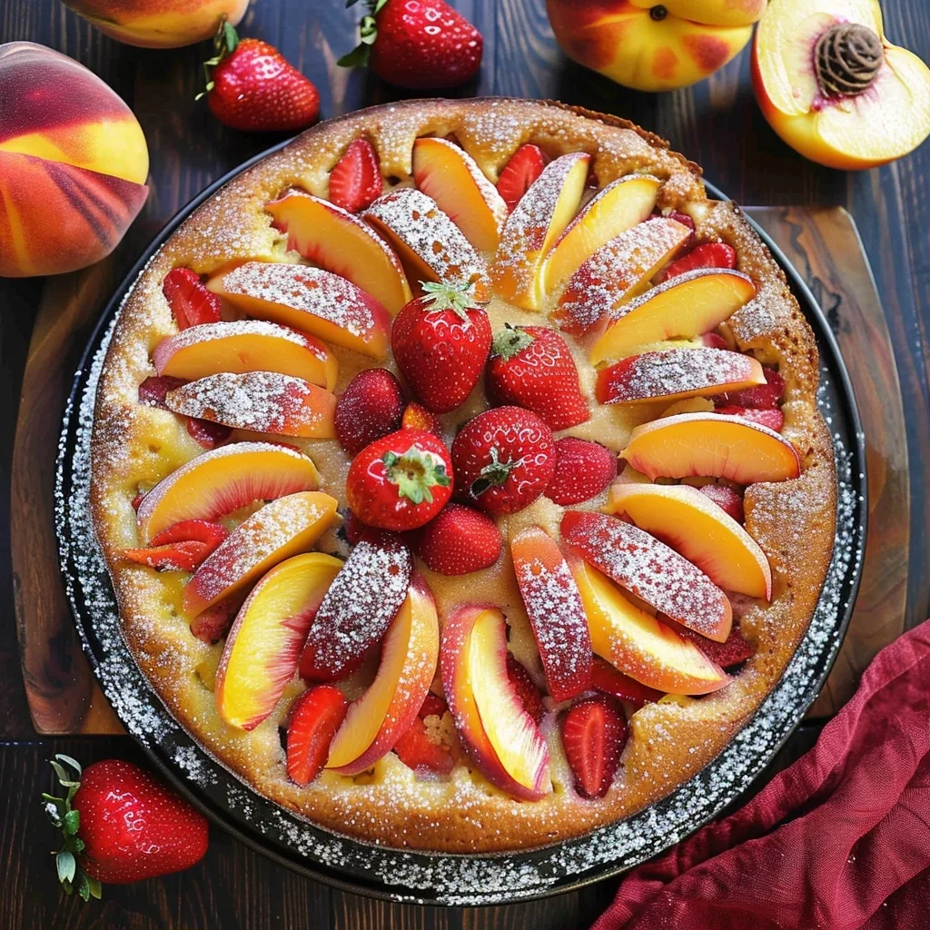 Strawberry Peach Cake