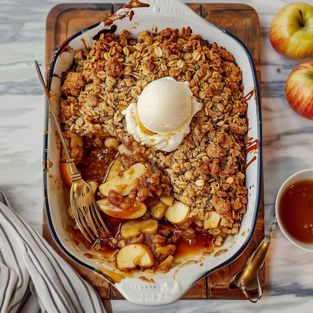 Apple Crisp With Vanilla Ice Cream