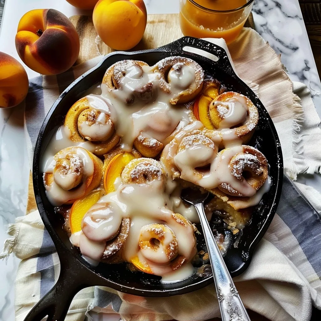 Cinnamon Roll Peach Cobbler