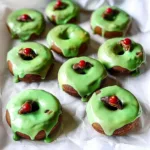 Grinch-Themed Caramel Apple Donuts