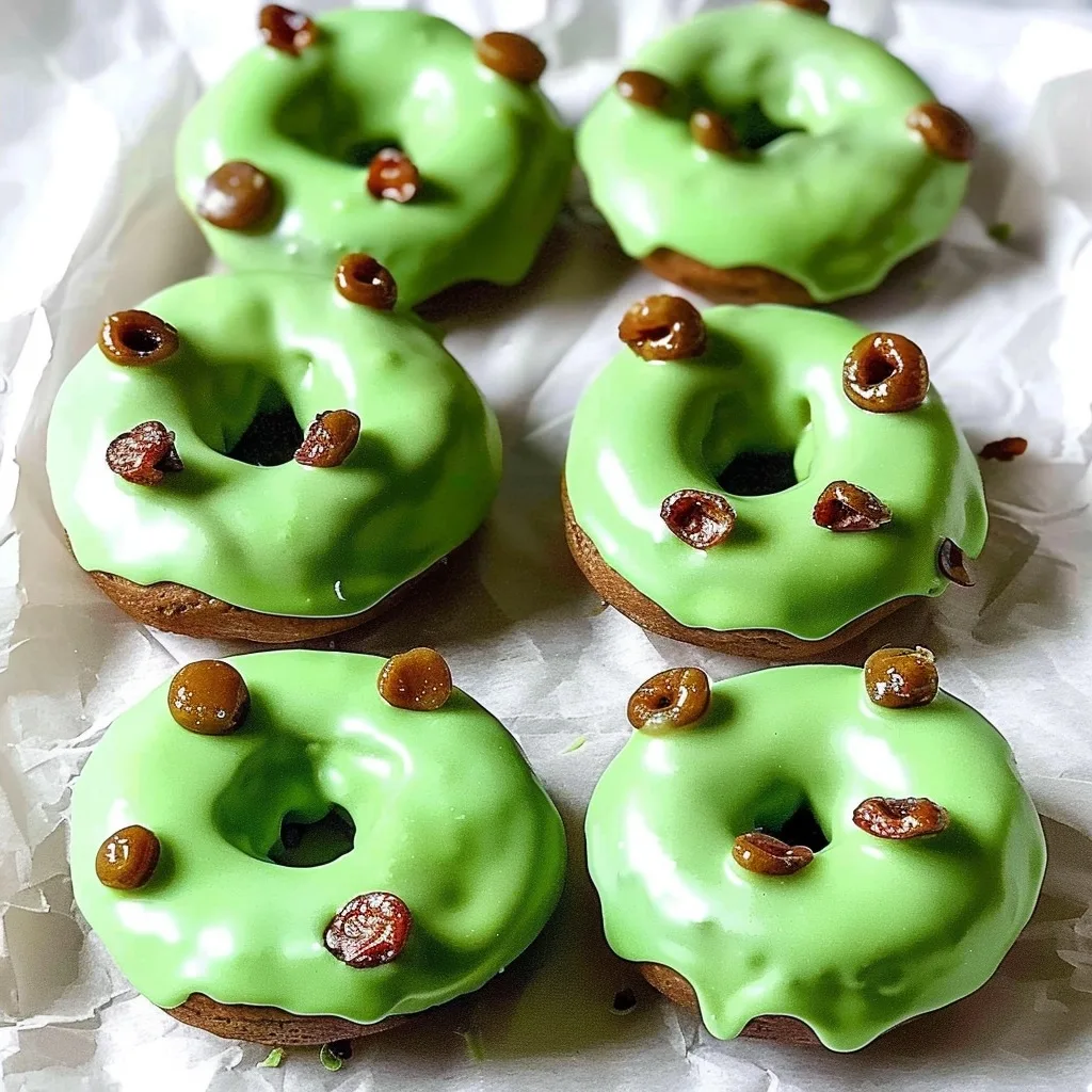 Grinch-Themed Caramel Apple Donuts