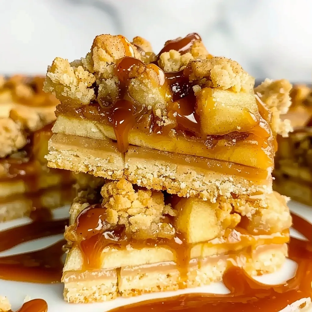 Apple Crumble Bars with Salted Caramel