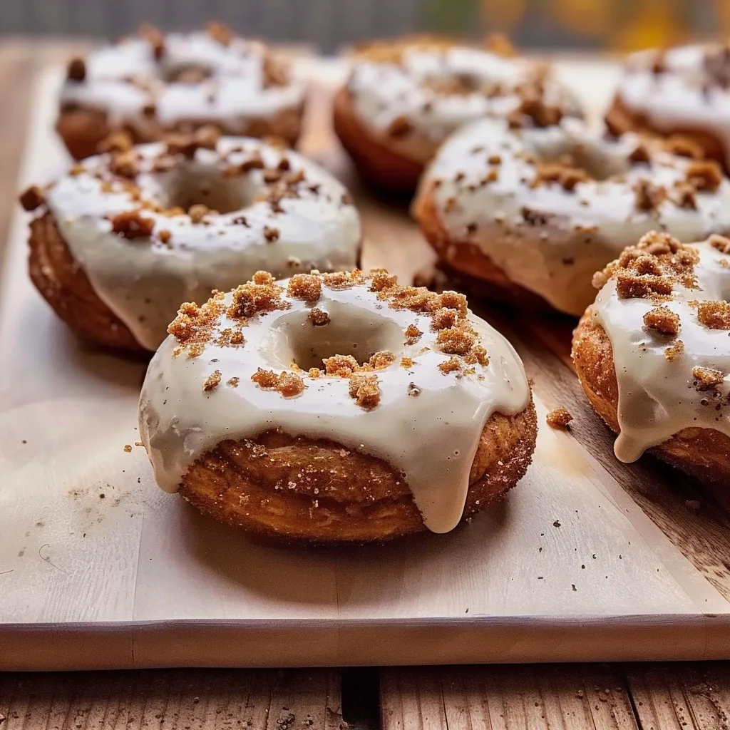 Pumpkin Spice Donuts with Maple Cream Cheese Glaze