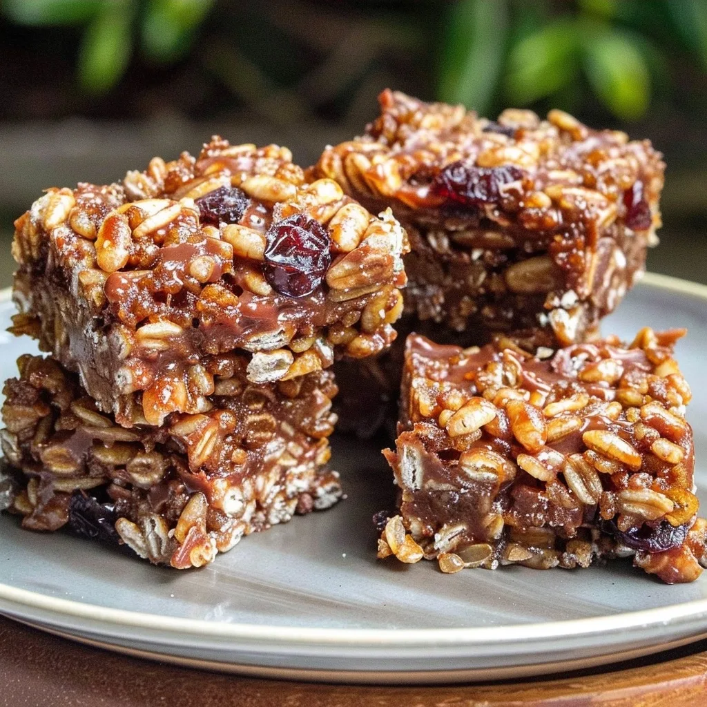 Chocolate Cranberry Rice Crispy Squares