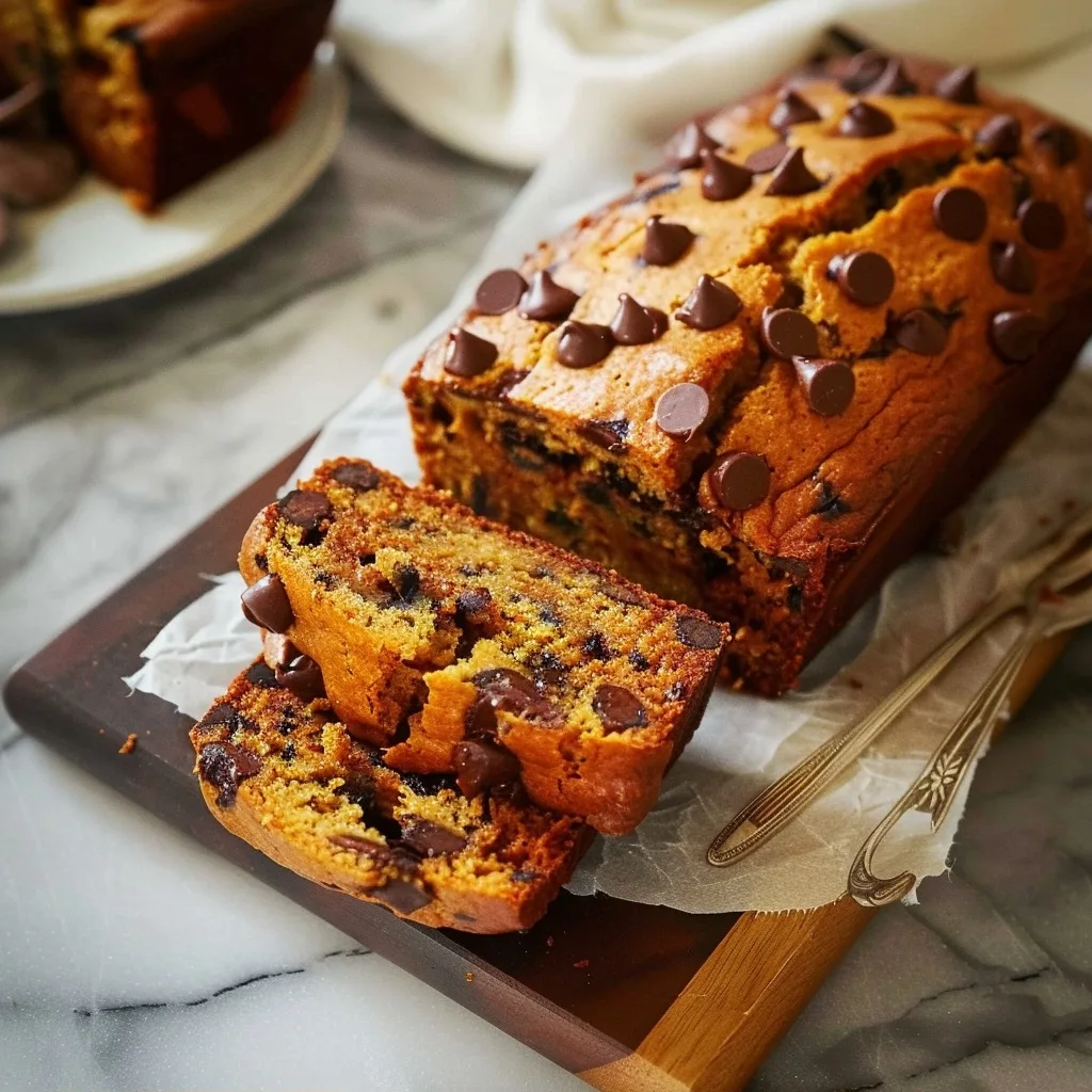 Healthy Pumpkin Chocolate Chip Bread