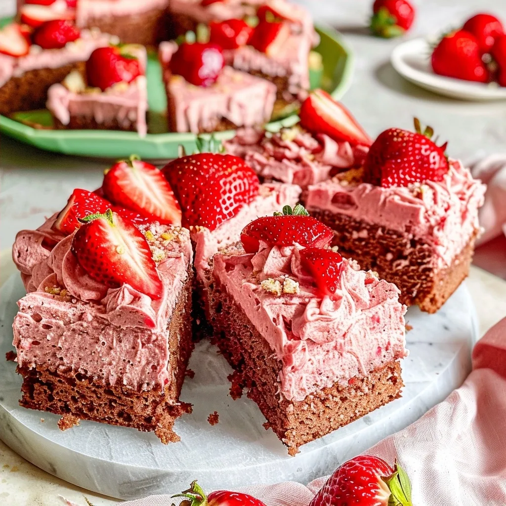 Strawberry Snacking Cake with Strawberry Buttercream