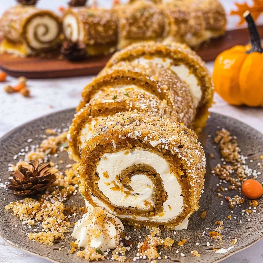 Pumpkin Roll With Cream Cheese Filling
