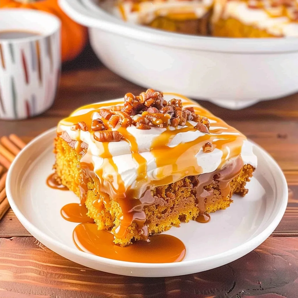 Best Pumpkin Caramel Poke Cake Recipe