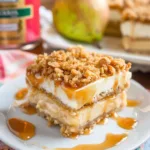 Caramel Pear Cheesecake Bars