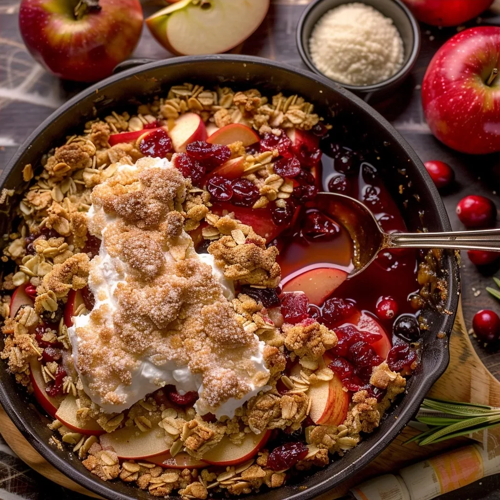 Easy Apple Cranberry Crisp