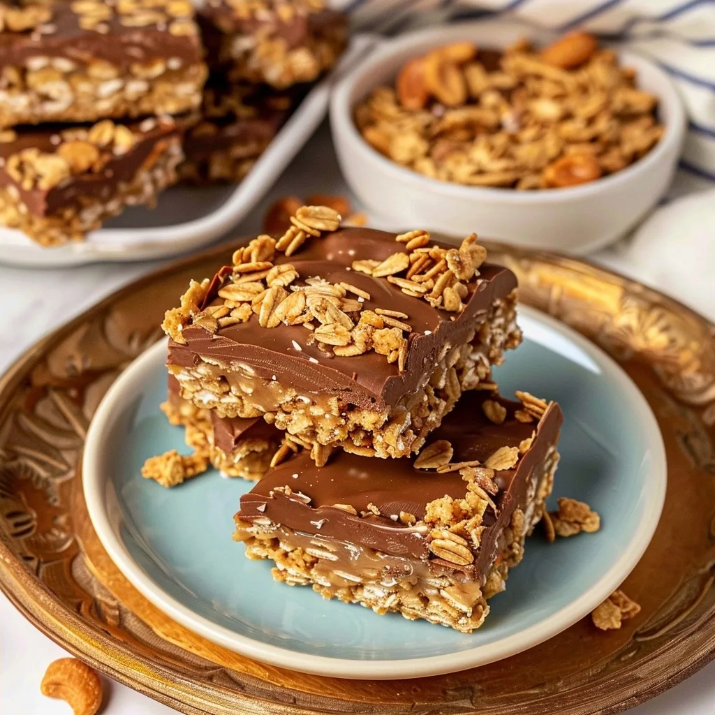 Chocolate Peanut Butter Cereal Bars