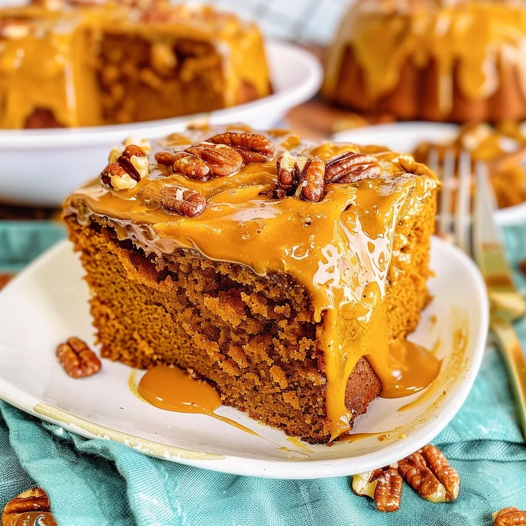 Pumpkin Snack Cake (With Praline Topping!)
