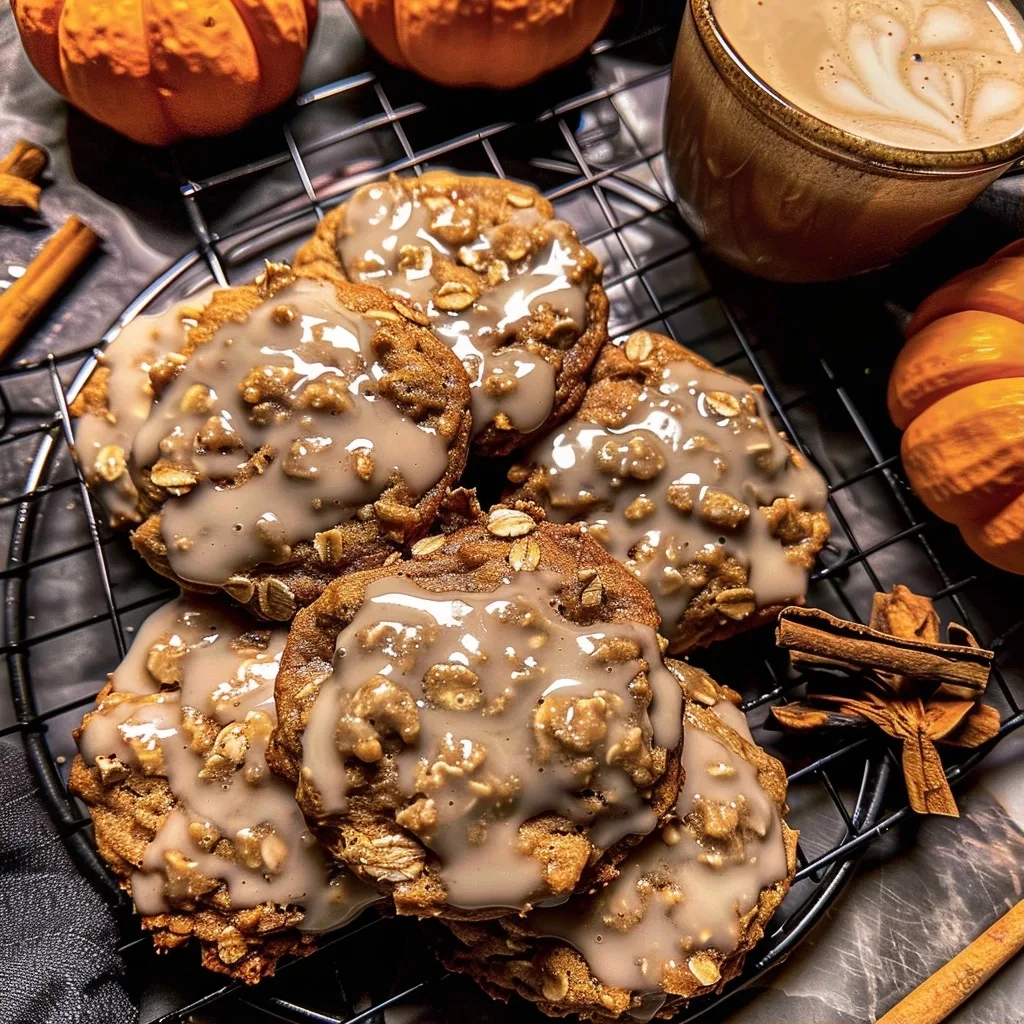 Brown Butter Pumpkin Oatmeal Latte Cookies