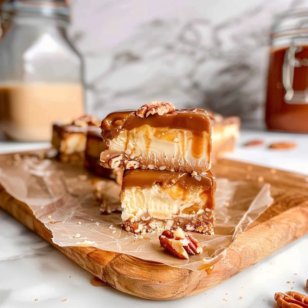 Healthy Caramel Pecan Coconut Ice Cream Bars