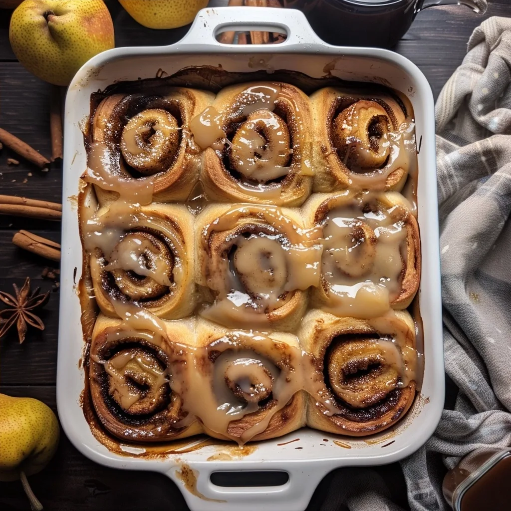 Spiced Pear Cinnamon Rolls