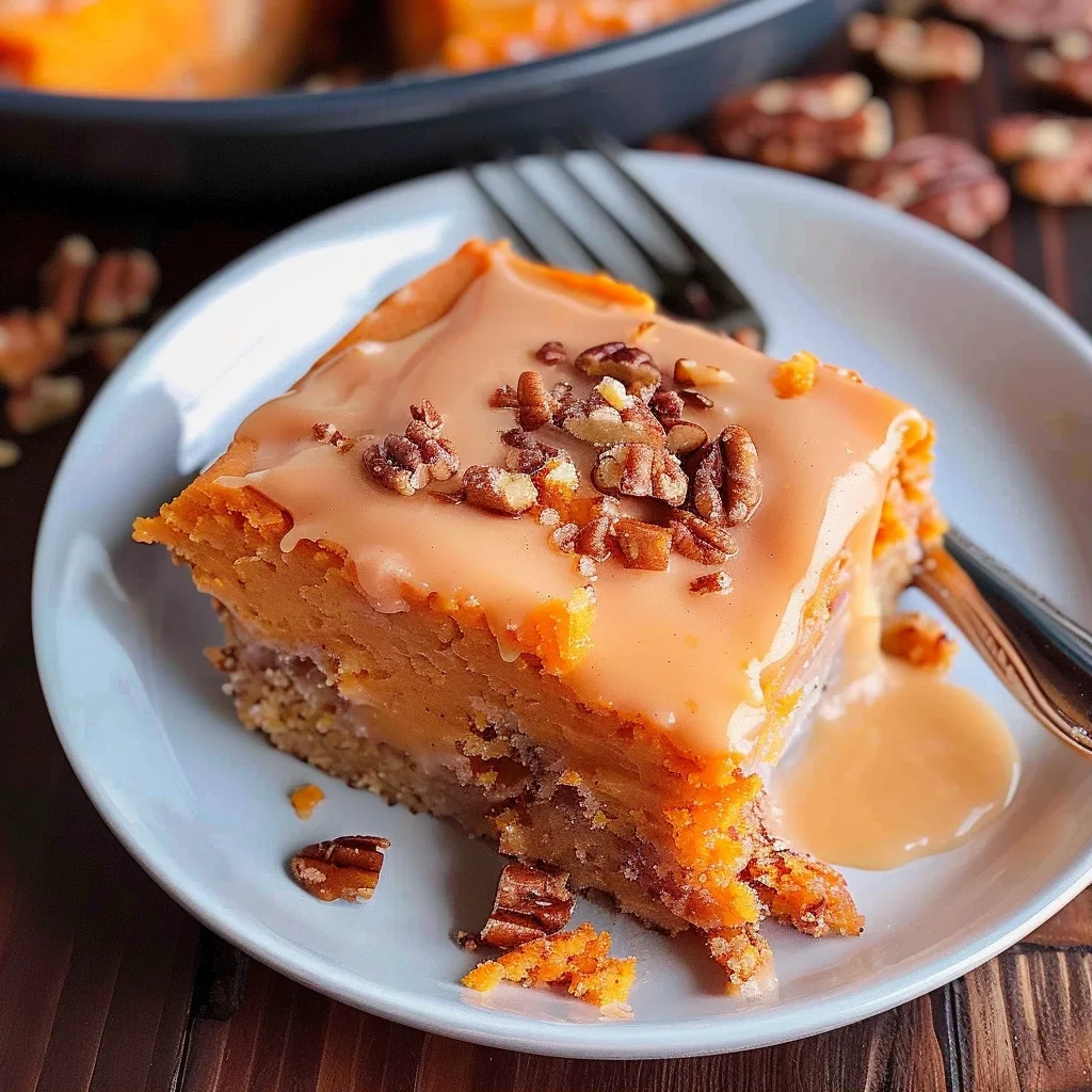 Sweet Potato Cake with Cinnamon Crumble and Maple Glaze