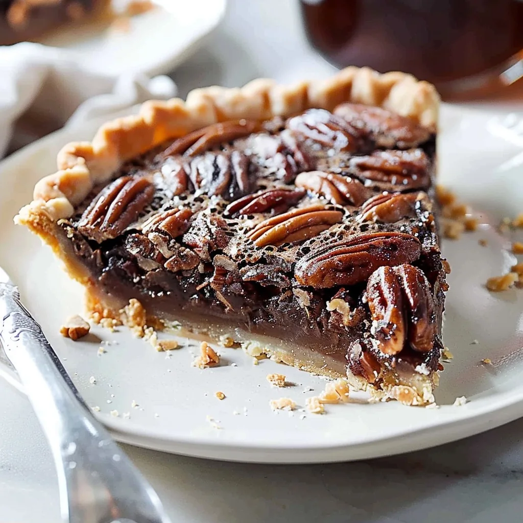 Chocolate Bourbon Pecan Pie with Maple Syrup