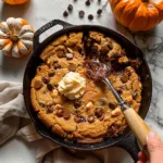 Pumpkin Chocolate Chip Skillet Cookie