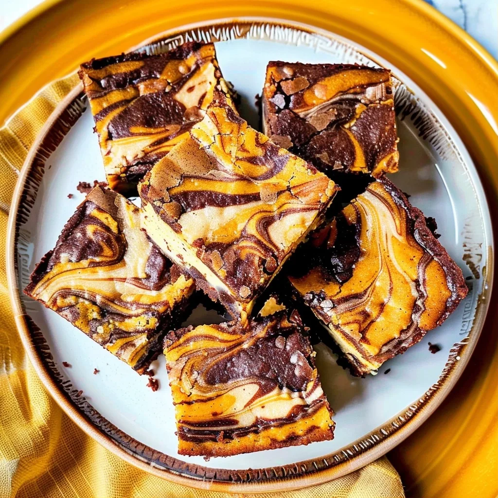Fudgy Swirled Pumpkin Cheesecake Brownies