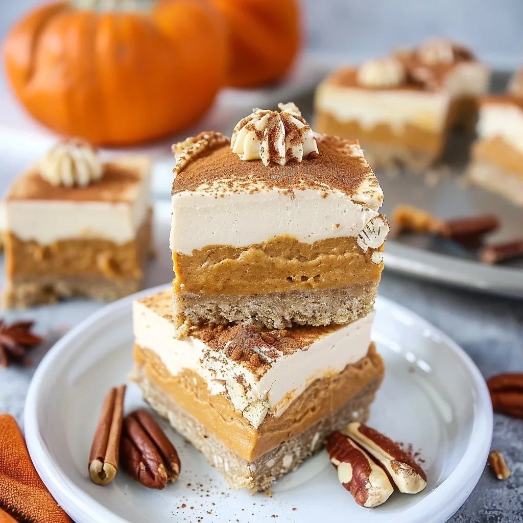 Vegan No Bake Pumpkin Cheesecake Bars